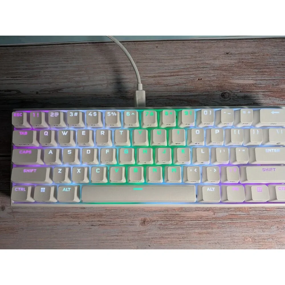 Corsair K65 RGB MINI wired 60% Mechanical Keyboard - White (Cherry MX Speed Silv